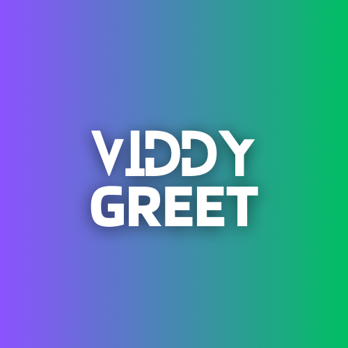 Viddy greet blue and green logo